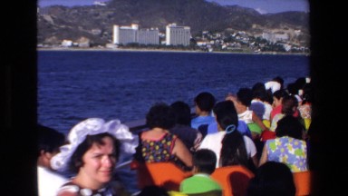 1972: people on a boat, sighting seeing the ocean. MAZATLAN MEXICO