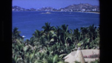 1972: view of the ocean in a tropical location with palm trees MAZATLAN MEXICO