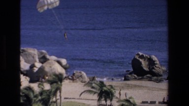 1972: personal landing by the beach from skydiving. MAZATLAN MEXICO