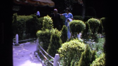 1972: couple walking alongside garden together love MAZATLAN MEXICO