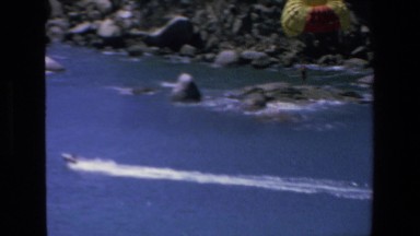 1972: boat moving very fast leaving trails behind of water waves MAZATLAN MEXICO