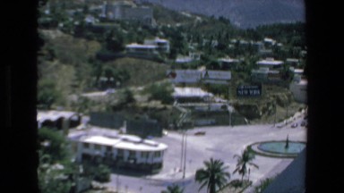 1972: a young lady enjoying the panoramic view of the town from the balcony
