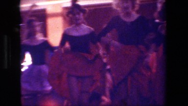 1981: dancing women with beautiful dresses jumping happily HOLLYWOOD CALIFORNIA