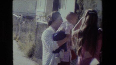 1981: grandma teaches baby to wave goodbye while mom watches LANSING MICHIGAN