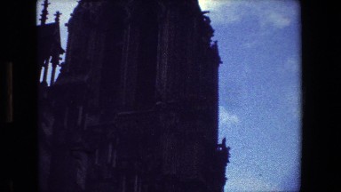 1981: old building, gothic, them people walking around