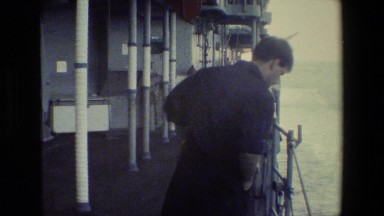 1981: men working on ship SAN DIEGO NAVAL BASE