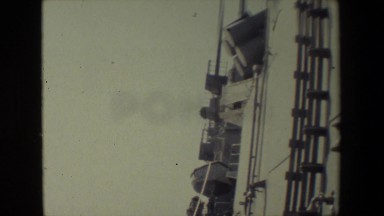 1981: view from a ship waves swishing away SAN DIEGO NAVAL BASE