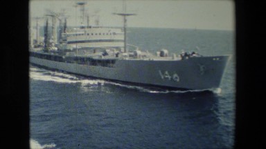 1981: steamer ships sail in open water, possibly during world war ii? SAN DIEGO