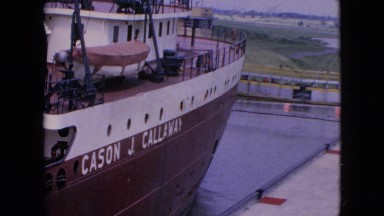 1964: side view of a very large boat. NIAGRA FALLS NEW YORK