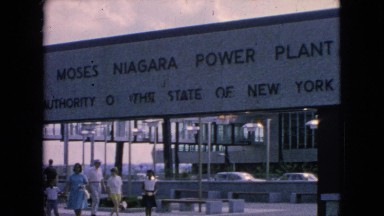 1964: niagara power plant is an awesome sight for visitors of canada