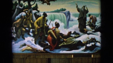 1964: painted mural in building NIAGRA FALLS NEW YORK
