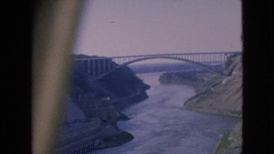 1964: water stream under bridge structure beautiful view NIAGRA FALLS NEW YORK