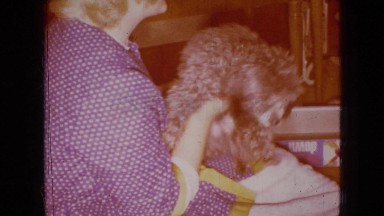 1965: woman and her dog friend. WELLSBURG IOWA