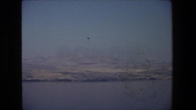 1972: panorama of mountain range and shore of body of water ISRAEL