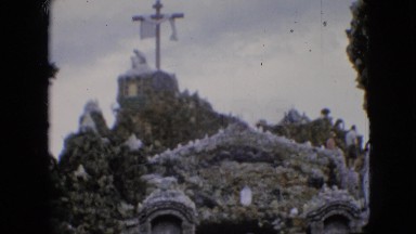 1967: vintage clip of cross on the cave