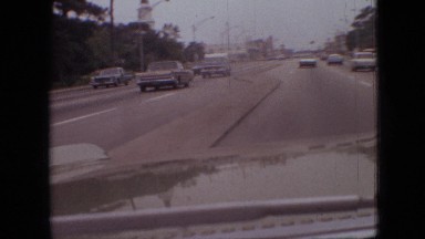 1968: vehicles are moving fast along a highway with one way traffic MISSOURI