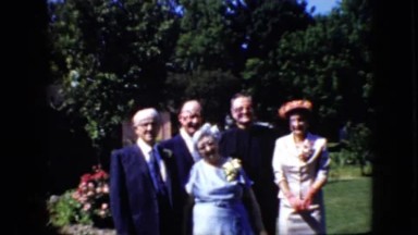 1969: family of newly weds poses for picture CALIFORNIA