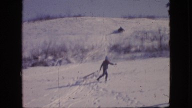 1964: people on a mountain playing in the snow PHILADELPHIA PENNSYLVANIA