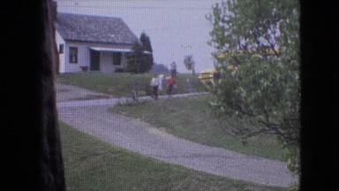 1964: family trip walking people along side garden PHILADELPHIA PENNSYLVANIA