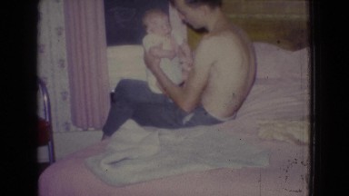 1965: showing off the newborn baby, and birthday celebration for the father.