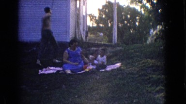 1965: family all together, sitting out in the grass. NEW JERSEY