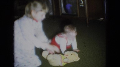 1966: a cute baby learns to crawl on christmas day ATHENS OHIO