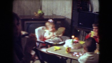 1966: family sitting talking children dining eating baby playing happy nice time