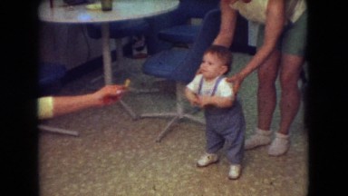 1966: little baby trying to walk. ATHENS OHIO