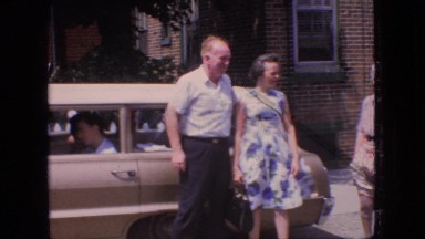 1966: family and friends seeing young couple off on their trip NEW JERSEY