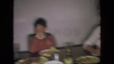 1966: a traditional family sitting at the dinner table reacts to being filmed