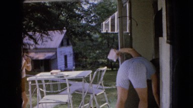 1966: mom and daughter at yard, summer time