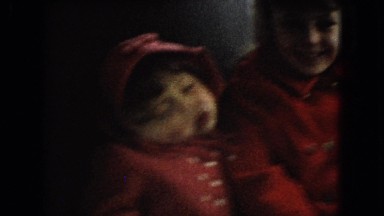 1966: family going trip children sleeping backseat wiper on raining cold weather