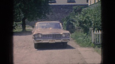 1966: woman getting out of her ride. NEW JERSEY
