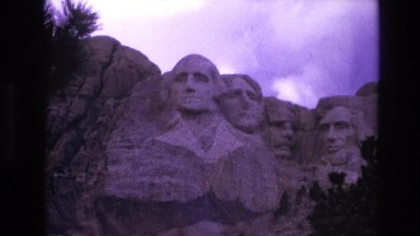 1974: rocky mountain carved the shape of eminent personalities stands high