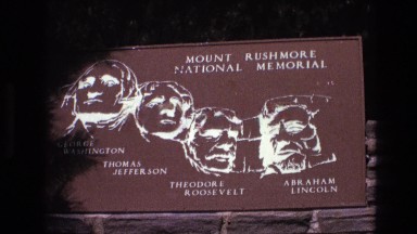 1974: sign in with white paint of mount rushmore national memorial SOUTH DAKOTA