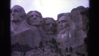 1974: man viewing mount rushmore SOUTH DAKOTA