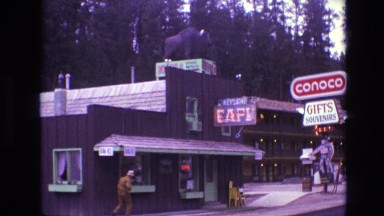 1974: men taking a leisurely stroll to his favorite restaurant. SOUTH DAKOTA