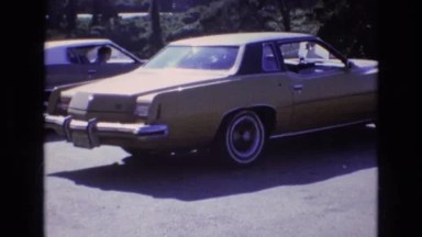 1965: A Car Parked in a Lush Green Parking Lot on the Central Coast