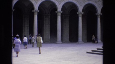 1969: people walking around a very important, government building. SPAIN