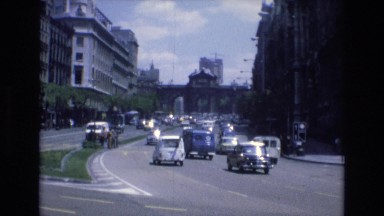 1969: View of Traffic Heading Downtown Through a Busy City Street