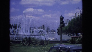 1969: fountain viewed along a roadside SPAIN