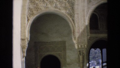 1969: hand carved arches and walkway in a building SPAIN