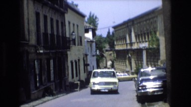 1969: Viewing of a Car Backing Up to Give a Man a Ride in Spain