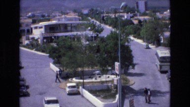 1969: The Panoramic View of a Simple Elegant Town with Roads and Habitats in Spain