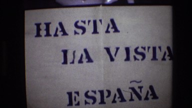 1972: Leaving Spain Sign at International Border Crossing Portugal