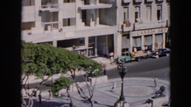 1956: viewing of a parade with the marching band. CUBA