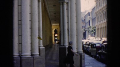 1956: tourist area with huge pillar structure CUBA