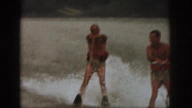 1961: topless men water skiing entertainment dangerous motion MICHIGAN