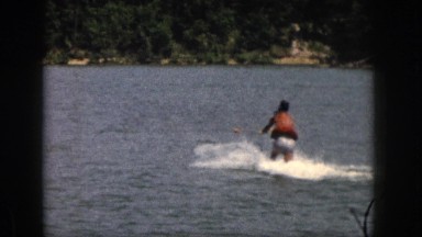 1961: The Tanned Man Riding on Water Skis in Shorts, Michigan