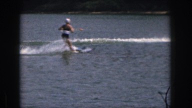 1961: woman water skiing on the lake. MICHIGAN